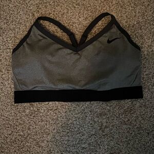 Nike Women's Gray and Black Sports Bra